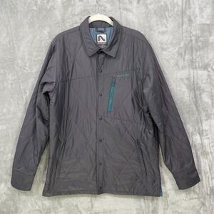 Flylow Jacket Men's Size M Quilted Snap Shacket Lightweight Insulated Gray